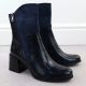 13. Damen-Lack-Stiefeletten mit Blockabsatz, blau M.Daszyński SA269-1