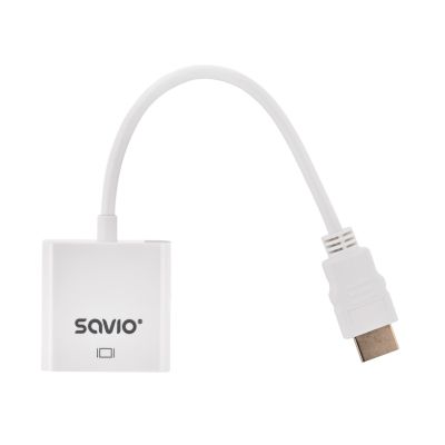 6. SAVIO Adapter HDMI (M) - VGA (F) Weiß CL-201