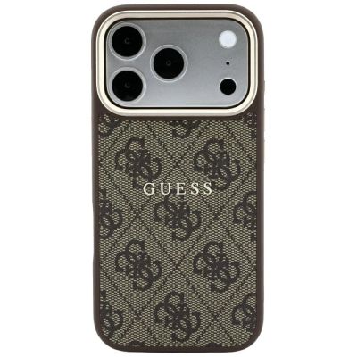 3. Guess Embossed 4G Classic MagSafe Hülle für iPhone 17 Pro Max / 18 Pro Max – Braun