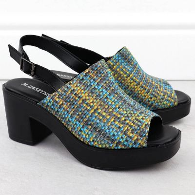 20. Damen-Sandalen mit Blockabsatz und Flechtdetail M.Daszyński MR23126-7