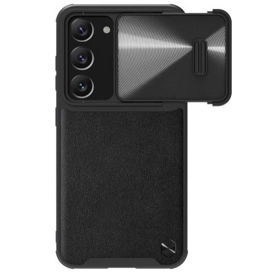 Nillkin CamShield Leather S Case für Samsung Galaxy S23+ Cover mit Kameraabdeckung schwarz