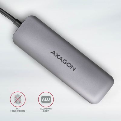 8. Axagon HMC-5 Dockingstation, kabelgebunden, USB 3.2 Gen 1 (3.1 Gen 1), Typ-C, Grau