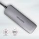 8. Axagon HMC-5 Dockingstation, kabelgebunden, USB 3.2 Gen 1 (3.1 Gen 1), Typ-C, Grau