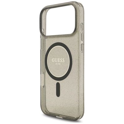 6. Guess IML Glitter Pearl Strap MagSafe Hülle für iPhone 18 Pro / 17 Pro – schwarz