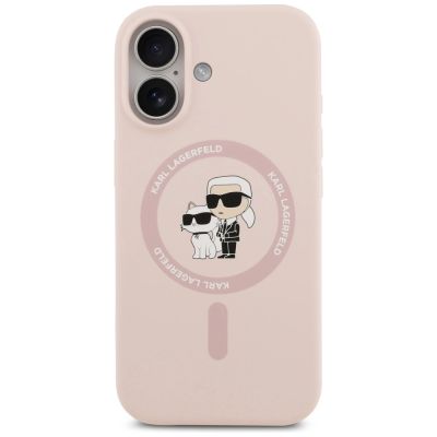 3. Karl Lagerfeld Silikon Karl&Choupette Ring MagSafe Case für iPhone 17 - Pink
