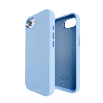 3. Puro Icon Mag Pro MagSafe Silikonhülle für iPhone 16e/17e – Blau