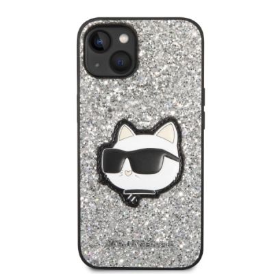 3. Karl Lagerfeld KLHCP14MG2CPS iPhone 14 Plus 6,7" Silber/Silber Hardcase Glitter Choupette Patch
