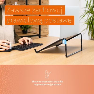 8. R-Go Tools R-Go Laptopständer 10"-22" Max. 5 kg Stahl Reise-Juodas