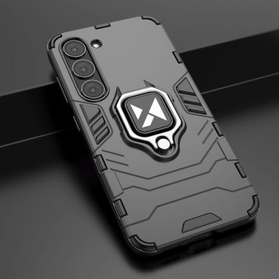 23. Wozinsky Ring Armor Hülle für Samsung Galaxy S23+ gepanzerte Hülle magnetischer Haltering schwarz