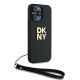 3. DKNY Wrist Strap Stock Logo Hülle für iPhone 15 Pro Max – Schwarz