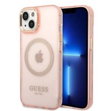 Ratet Guess , GUHMP14MHTCMP iPhone 14 Plus 6,7" rosa/rosa Hartschale Gold Outline Translucent MagSafe