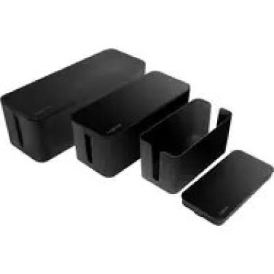 LogiLink KAB0077 Kabelorganisator Universal-Kabelbox Schwarz 3 Stück.
