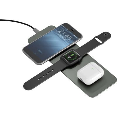Terratec ChargeAIR – Kabelloses Laden für alle Kopfhörer, Headsets, Smartphones und Smartwatches (grün) – Schnellladefunktion intern