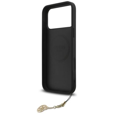 6. Guess 4G Charms Collection MagSafe Hülle für iPhone 17 Pro Max – Schwarz