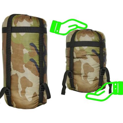 21. CAMO TOURIST SCHLAFSACK 210x80x50CM MIT ENERO CAMP COMPRESSION