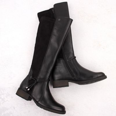 16. Damen-Lederstiefel im Offiziersstil, gefüttert, schwarz Rieker Z9564-00