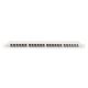 13. Hochdichtes Patchpanel 19 Zoll, 24x RJ45, LSA-Level, Cat. 6A, geschirmt, 0,5 HE, grau, Kabelführung