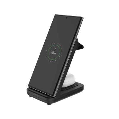 FIXPOS-U-BK Ladegerät für mobile Geräte wie Smartwatches, Smartphones und Kopfhörer, Schwarz, USB, kabelloses Laden, Schnellladen, intern