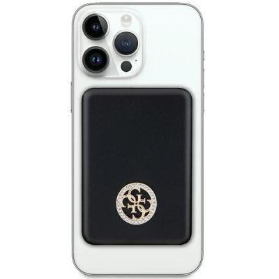 2. Guess MagSafe 4G Strassed Metal Logo Induktions-Powerbank 15 W 5000 mAh – Schwarz