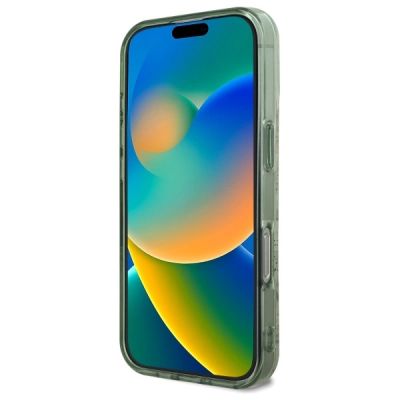 4. Guess IML Flower & Tonal Circle MagSafe Hülle für iPhone 16 Pro – Grün