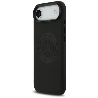 2. Mercedes Lederhülle mit Vintage-Logo und MagSafe-Funktion für iPhone Air – Schwarz