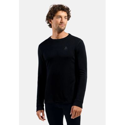 4. Odlo BL TOP Rundhals-Langarmshirt aus Merinowolle (260 g), Herren, Größe L, Schwarz