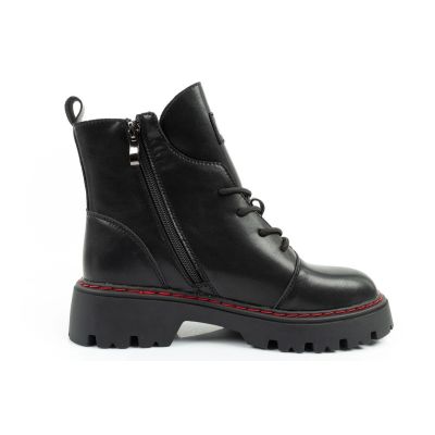 4. Lee Cooper Stiefel, Damenstiefel, Lederstiefel, Schwarz, Rot, Warm