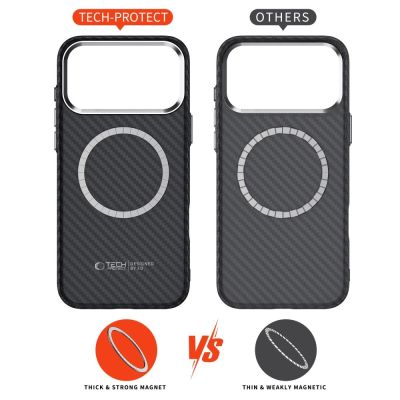 5. Tech-Protect Ion Carbon MagSafe Case für iPhone 17 Pro Max - Grau/Schwarz