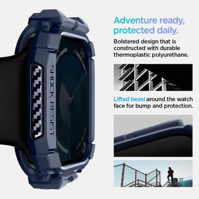 9. Spigen Rugged Armor Hülle für Apple Watch 10 46 mm – Marineblau