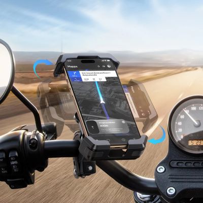 4. Joyroom JR-ZS428 Stoßfeste Lenkerhalterung für Motorrad, Fahrrad, Roller - schwarz