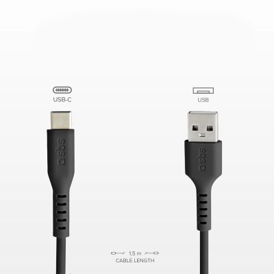 6. SBS TECABLEMICROC15K USB-A – USB-C-Kabel 1,5 m – Schwarz