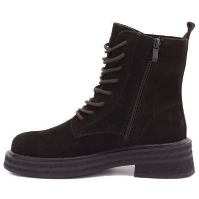 3. Damen-Ankle-Boots aus Leder, Wildleder, Schokoladenbraun, Sergio Leone TR-02