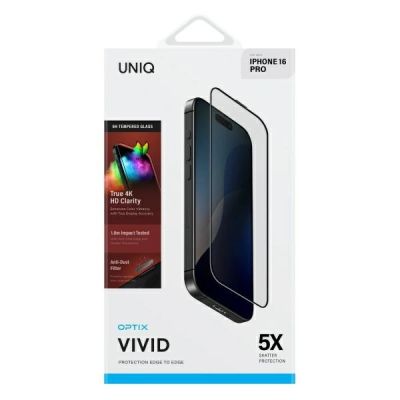2. Uniq Optix Vivid gehärtetes Glas mit Applikator für iPhone 16 Pro