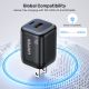 25. UNITEK 2X GAN Wandladegerät USB-C & USB-A 20W Schwarz