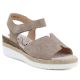 Beige Jezzi Keilsandalen aus Leder für Damen, Größe 26SD18-32