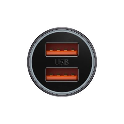 4. Baseus Golden Contactor Max 2xUSB-A 60W Kfz-Ladegerät – Dunkelgrau
