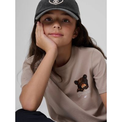 3. Mädchen-T-Shirt mit Aufdruck, regulär, Größe 4F 4FJKAW26TTSHF4424-83S