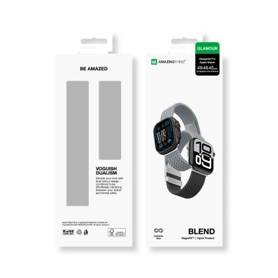 8. 2er-Set AmazingThing Blend Band für Apple Watch 45/46/49 mm - Grau-Schwarz/Grau