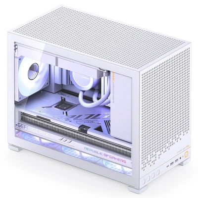 Jonsbo D32 PRO White PC-Gehäuse, Mini-Gehäuse, mATX, Tempered Glass – weiß