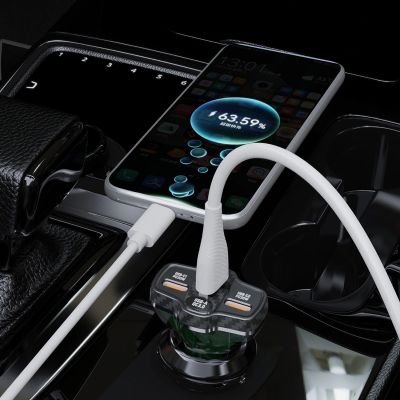 8. Dudao R78 78W USB-C PD / 2xUSB-A QC Autoladegerät - Schwarz
