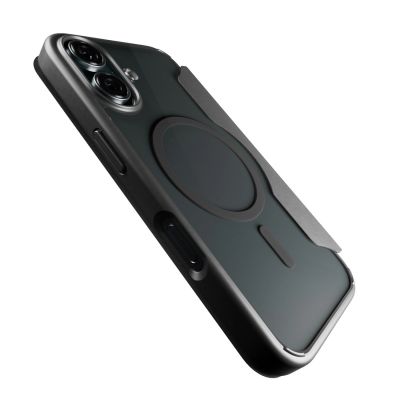12. Puro Book Mag MagSafe Lederhülle mit Flip und Kartensteckplatz für iPhone 16 – Schwarz