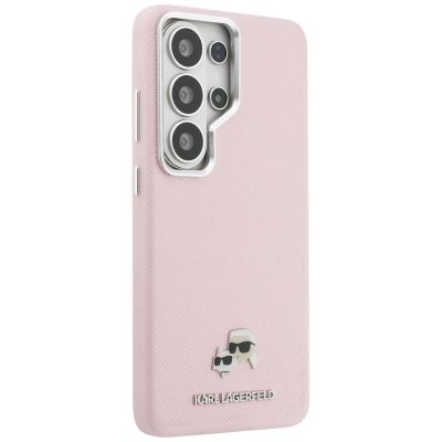 4. Karl Lagerfeld Saffiano KC Metal Logo MagSafe Hülle für Samsung Galaxy S26 Ultra - Pink
