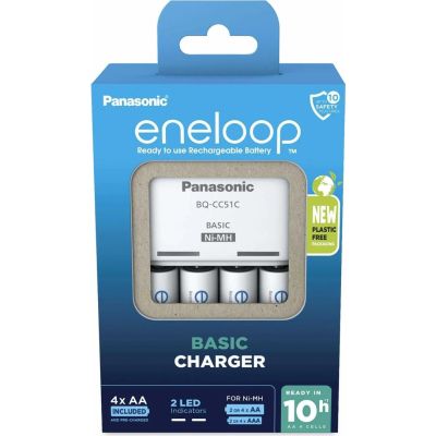 PANASONIC BASIC LADEGERÄT + 4x AA ENELOOP 2000 mAh