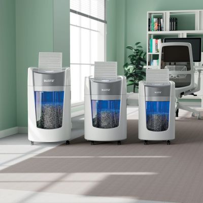 9. Leitz IQ OptiMax Home Office 225 Aktenvernichter, 15 l, P5, 6 Blatt, automatischer Start/Stopp, Rücklauffunktion, drehbarer Auffangbehälter – 33 % mehr Aktenkapazität