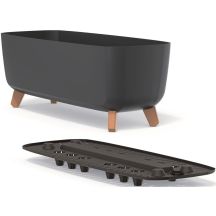 Blumentopf „Gracia Case“, 39 x 19,5 cm, Anthrazit