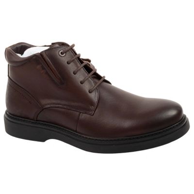 Lee Cooper Herrenschuhe, elegante braune Leder-Stiefeletten mit Isolierung