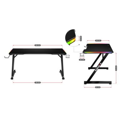 14. Huzaro Hero 2.5 RGB Gaming-Schreibtisch