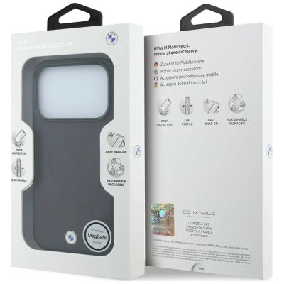 8. BMW Logo-Schutzhülle mit mattierter IML-Oberfläche und Metalllogo (MagSafe) für iPhone 18 Pro / 17 Pro – Burgunderrot