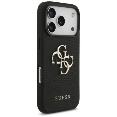 4. Guess Grained Big 4G & Classic Logo Hülle für iPhone 17 Pro - Schwarz