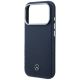 6. Mercedes Leder-Halbhülle in Holzoptik mit MagSafe-Funktion für iPhone 17 Pro – Marineblau